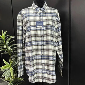 Croft & Barrow Flannel plaid,chest pocket, long sleeve 100% cotton,button down